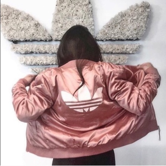 adidas satin pink jacket